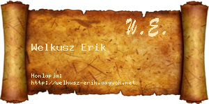 Welkusz Erik névjegykártya