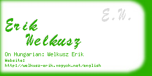 erik welkusz business card